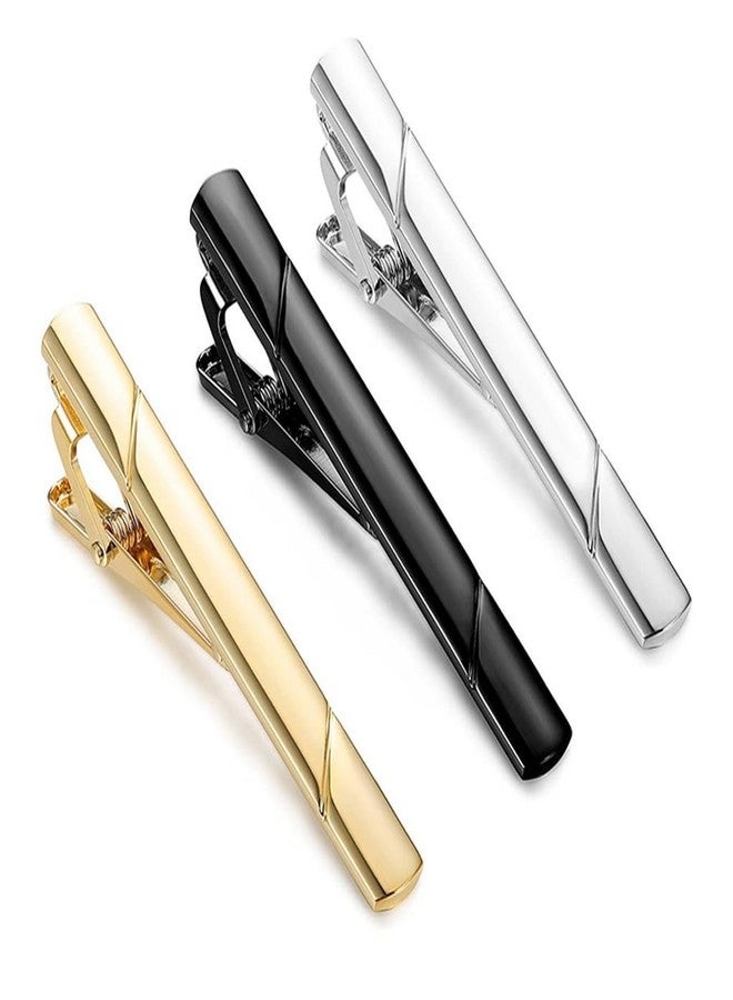 OHEETU Mens Classic Tie Clips Long Styles Tie Pins Minimalist Necktie Tie Bar Clasp Clip Clamp Pins Gift For Men Business Party Wedding Best Gift and Daily Life(Black) - Image 4